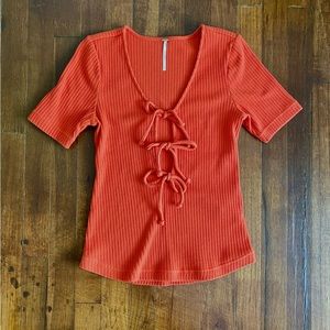 Free People Tie Front Top